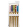 Asahi Koyo Chopsticks, 22.5cm, Pink/Purple/Green/Red/Blue, Pack of 5, Non-Slip, Made In Japan, Wooden, Soot Bamboo, Four Seasons Rabbit Design, T-11