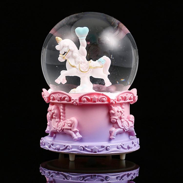 Милый фиолетовый лавандовый медведь, светящийся мини-кристальный шар, подарок на день рождения ребенка, настольное полимерное украшение