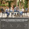 Outdoor Sofa 4 Seater Garden Sofa Set With Loveseat 2 Chairs And Coffee Table Black