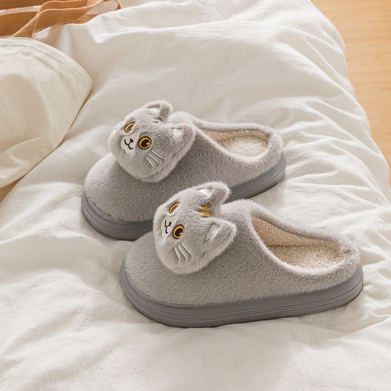 2024 зимние пушистые кошачьи тапочки для мужчин удобная домашняя обувь мужские белые кошачьи меховые мюли пушистые домашние кошачьи тапочки унисекс для спальни