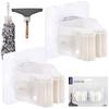 Mop, broom and tool hanger, self-adhesive, white, 2 pcs.