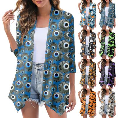 Женский модный повседневный уютный кардиган-жакет на Хэллоуин