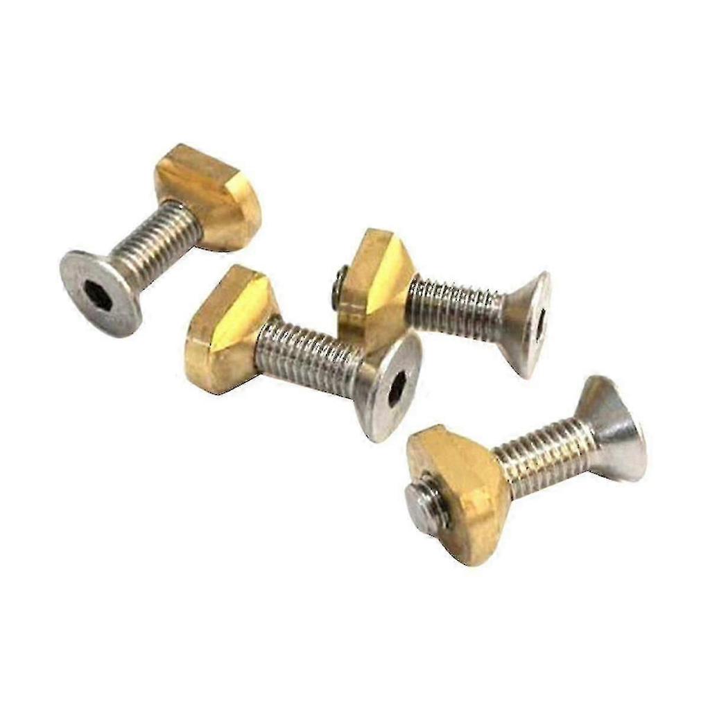 4Pcs M8 Hydrofoil Mounting Brass T-Nuts for Surfing All Hydrofoil Tracks Outdoors Surfing Accessories Gold