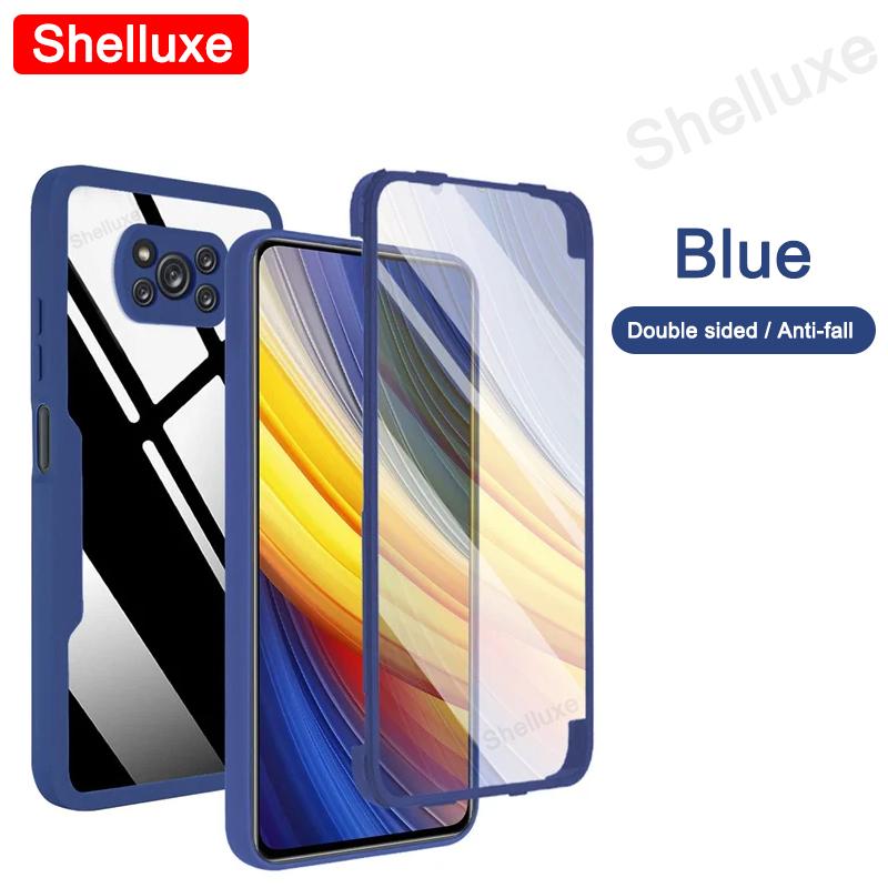 Прозрачный чехол Shelluxe на 360 градусов для всего корпуса (передняя + задняя часть) для Xiaomi POCO X3 Pro X3Pro X3NFC PocoX3 NFC Силиконовый двусторонний чехол для телефона
