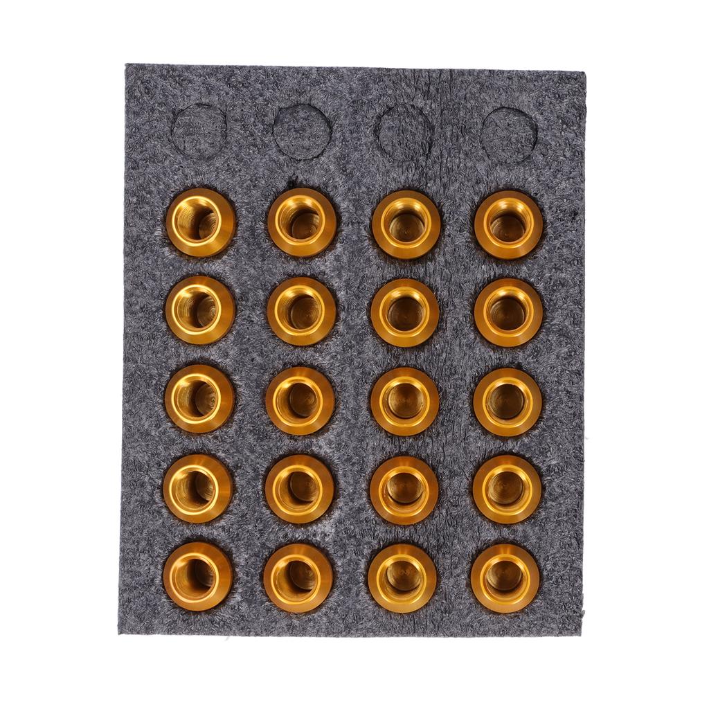 20 шт. Колесные гайки M12x1.5 Резьба Высота 1,3 дюйма Алюминий 7075 T6 Стопорные гайки Золото