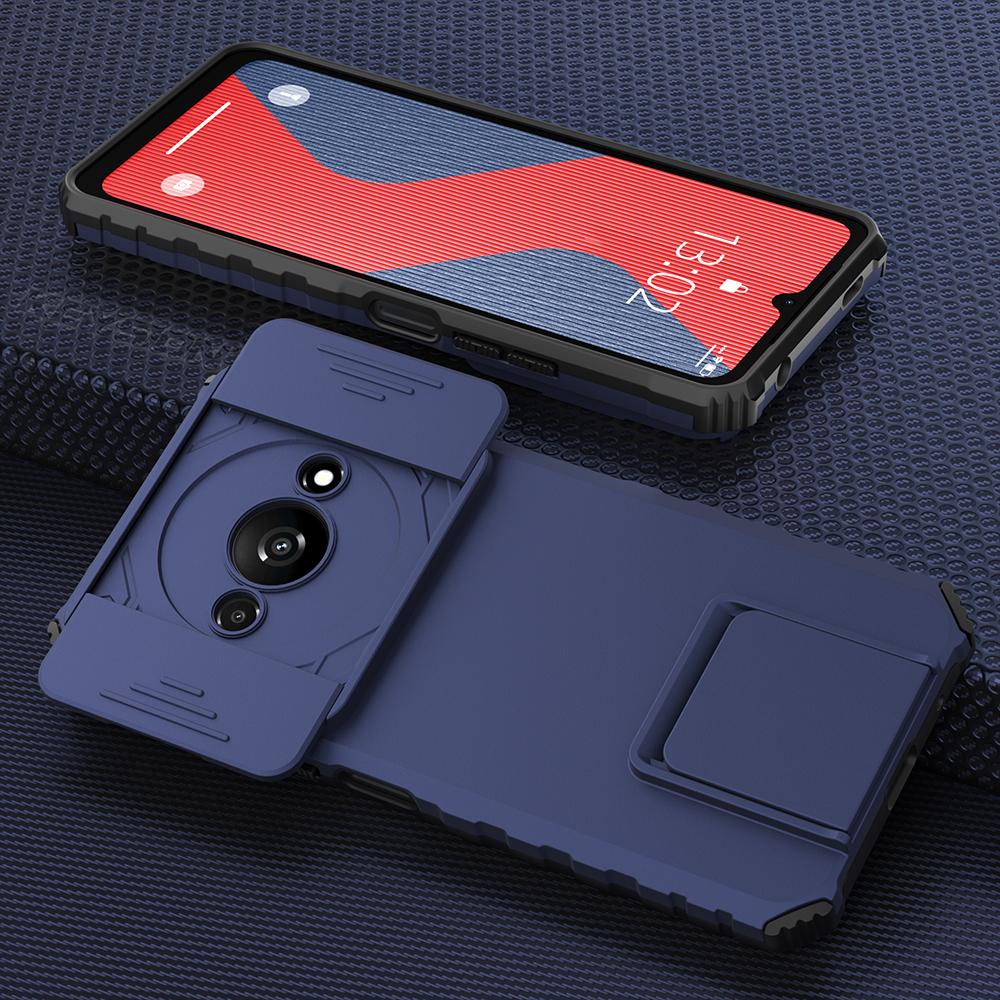 Case Armor Keysion For Shockproof Xiaomi Redmi A3 A3x Slide Push Pull Camera Lens Protection Live Stand Phone Cover For Poco C61