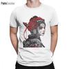 Female Samurai T Shirt Mens Pure Cotton TShirt Geisha Japan Tattoo Cool Tokyo Beauty Japanese Tees Short Sleeve Tops Printed