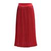 Women Pleated Midi Skirt Elastic High Waist Solid Color Smooth Outline Skirt Slimming Midi Skirt Daily Wear