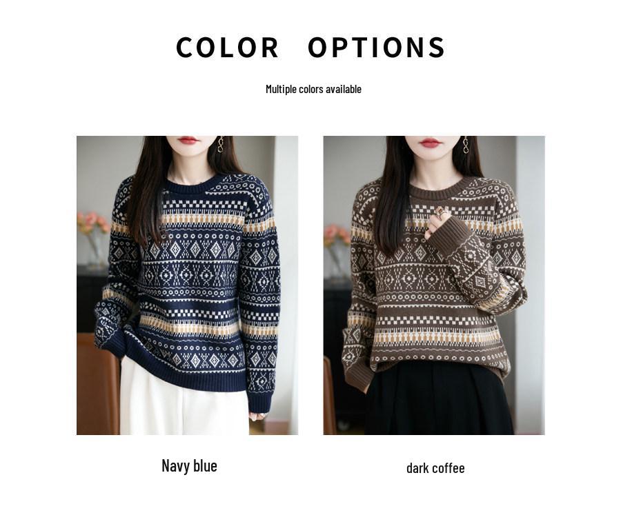 Women's High-End Fair Isle Jacquard Knit Sweater - Thick, Warm, and Stylish (2026)