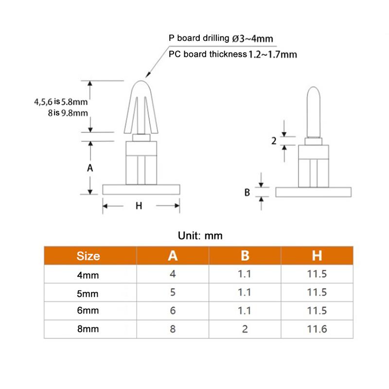 20X Диам.4/5/6/8 мм Нейлоновая стойка-спейсер Пластиковая стойка Стойка для материнской платы с обратной резьбой Печатная плата Колонна Поддержка Стойка