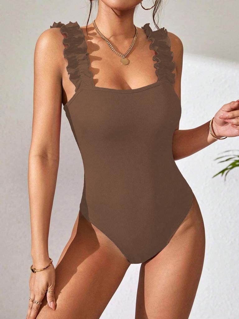 Women's Knitted Camisole Undershirt Tops Solid Color Sexy Inner Take Outside Sleeveless Jumpsuit Basic T-shirts Tank Top