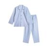 [PAJAMA Магазин пижам] Пижама, 100% Хлопок, Тонкая ткань Y-shirt, Удобная, Длинные рукава, В полоску, Весна, Лето, Осень, Спереди на пуговицах, Мужская