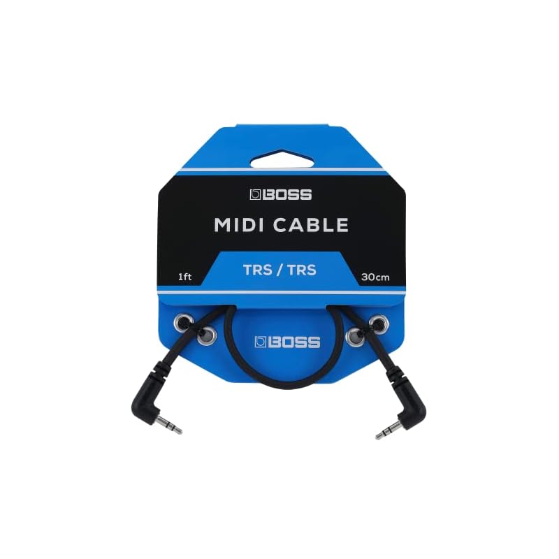 MIDI-кабель BOSS BCC-1-3535 3,5 мм TRS/TRS 30 см LL для MIDI-педалей управления, совместим с серией 200 GT-1000CORE EV-1-WL.