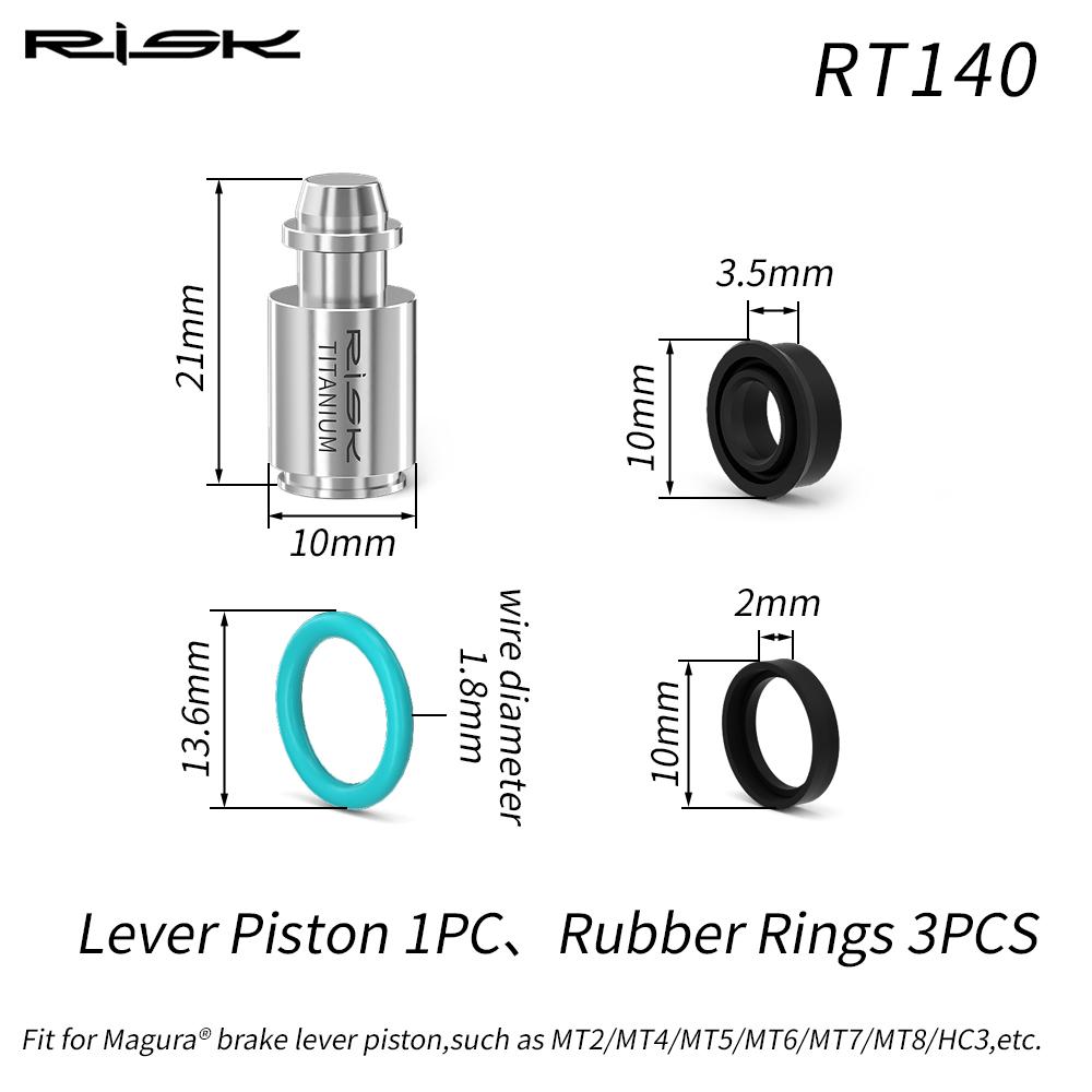RISK Titanium Alloy Brake Lever Piston for Magura MT2/4/5/6/7/8/HC Oil Disc Brake Piston Rod Sealing Ring Repair Part