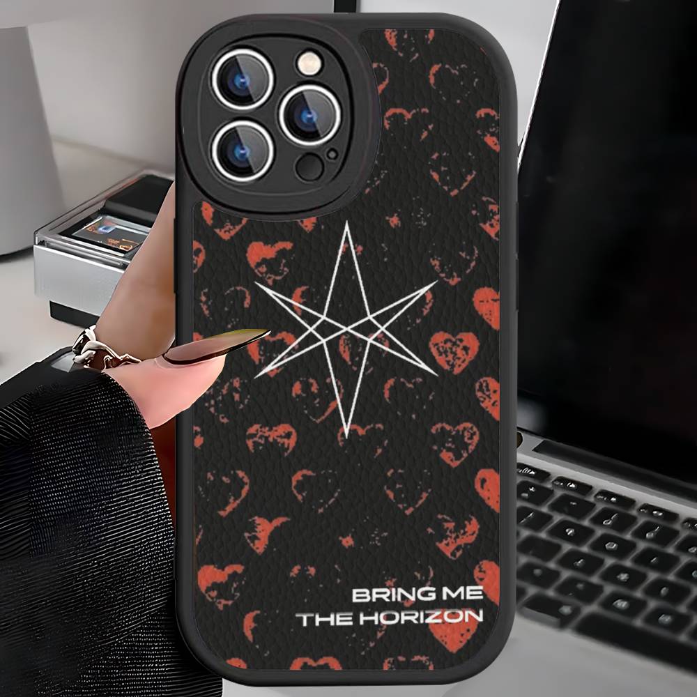 B-Bring M-Me The H-Horizon Leather Phone Case For IPhone 16 16e 15 14 13 12 11 Pro Max Plus Mini Cover