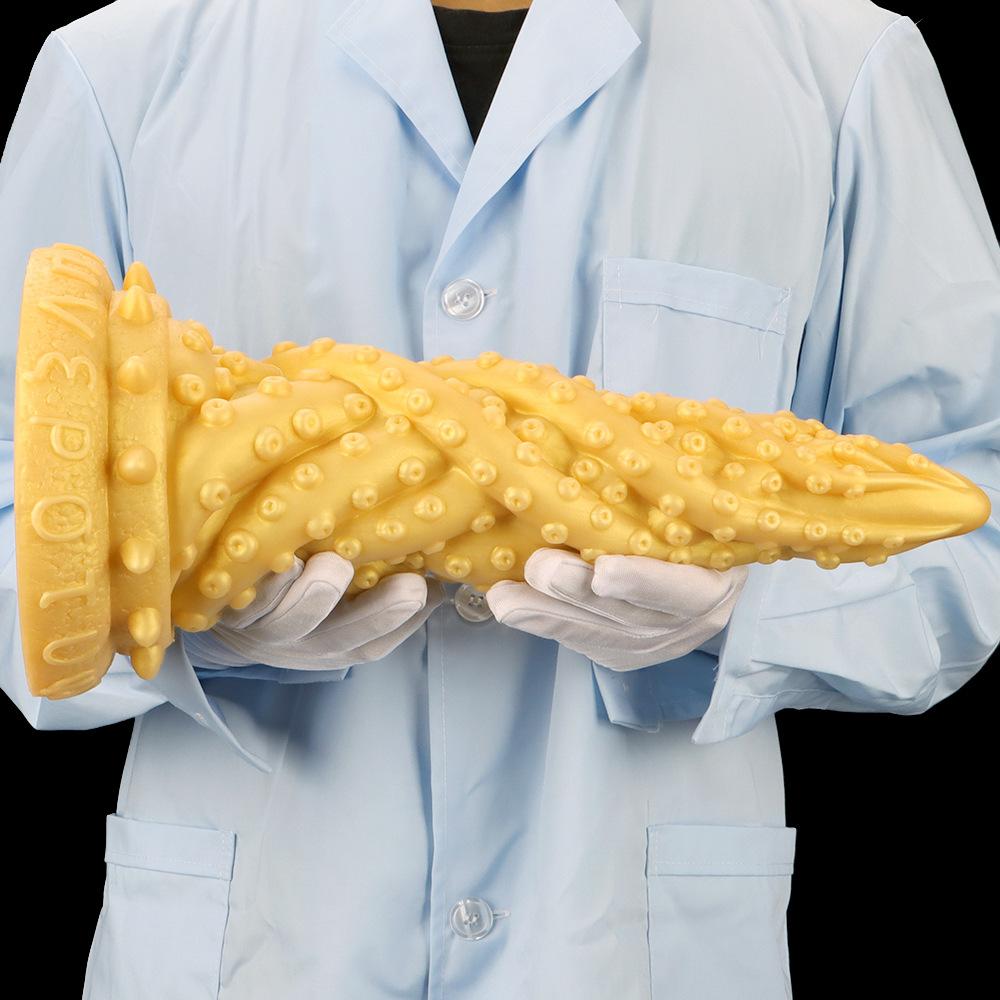 Очень большой золотой силиконовый анальный фаллоимитатор, анальный расширитель, фистинг, секс-игрушка для взрослых, ремешок на пенис, большой член, раб, БДСМ