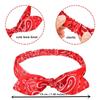 Boho Bow Headbands for Women Vintage Paisley Bandana Flower Printed Hairband Elastic Rabbit Ear Head Wrap Cashew Print Bandage Cute Hair Accessories