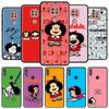 Phone Case for Motorola Moto G9 Play One Fusion Plus G8 Power G Stylus Hyper E7 Edge Lite Black Cover Mafalda