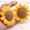 Брелок Подвеска Вязание крючком Подсолнух Форма Брелок Декоративные Подвески Сумки Телефоны Автомобили Аксессуары