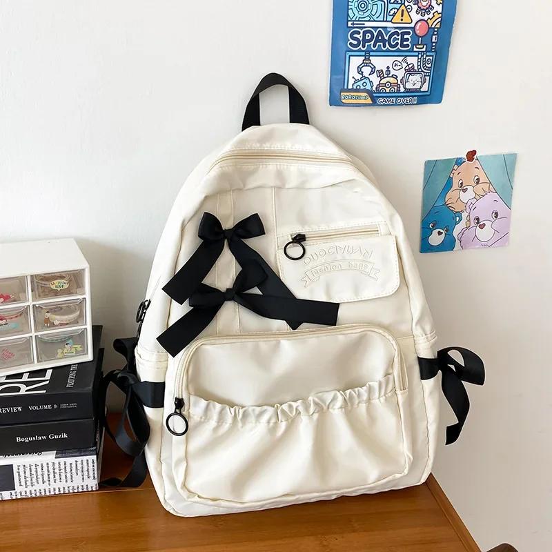 1 Pcs New Fresh and Sweet Middle School Bag High Capacity Korean Junior High Student Girl Backpack