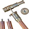 Трость викторианская трость с викторианским телескопом-компасом наверху Трость подарочная декоративная трость с латунной ручкой складная морская