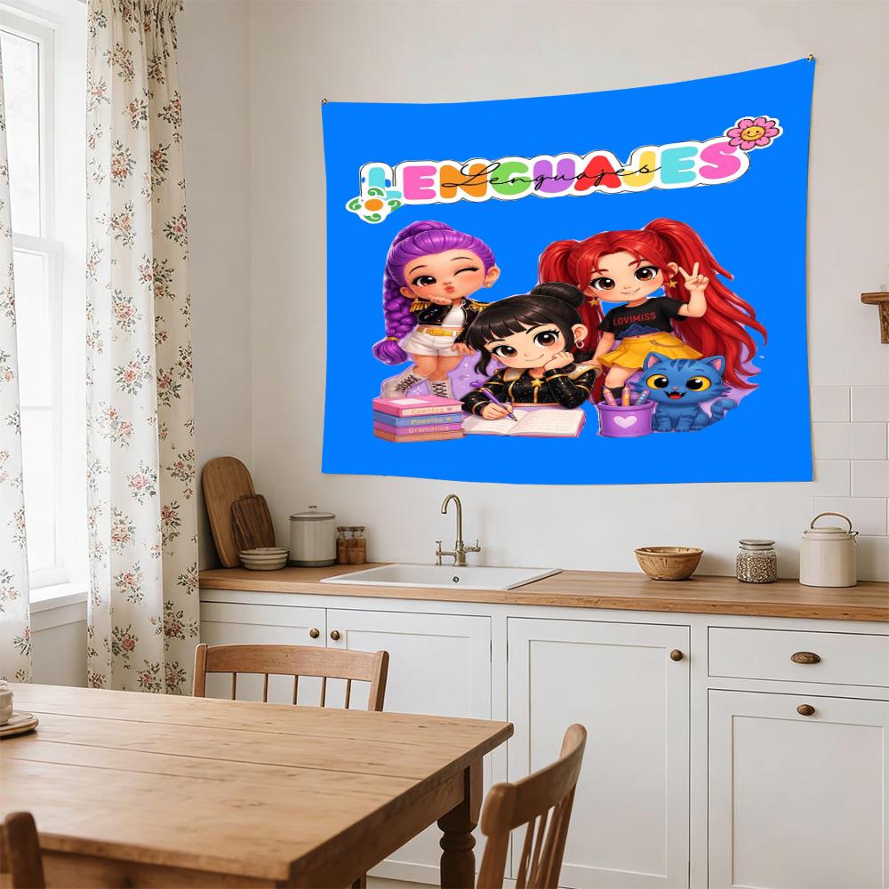 Language Adventure Decorative Wall-Hanging Tapestry, Home Ornament for Living Room,Dorm and Fan Parties,Multi-style,celebrities,cartoons,music,sports