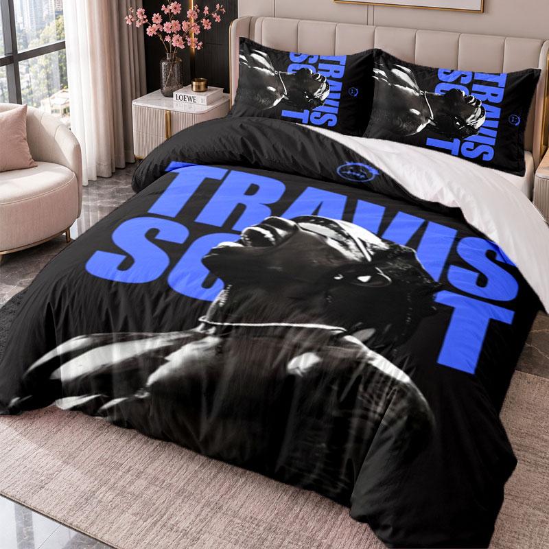 Travis Scott 3Pcs Bedding Set Duvet Cover With Two Pillowcases For Bedroom Home Decoration