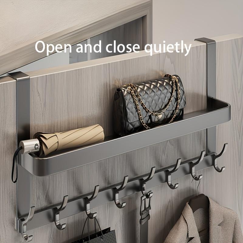 Space-Saving Over-the-Door Hook Rack, Durable Carbon Steel Organizer for Towels, Coats & Accessories - Perfect for Bedroom & Bathroom Storage
