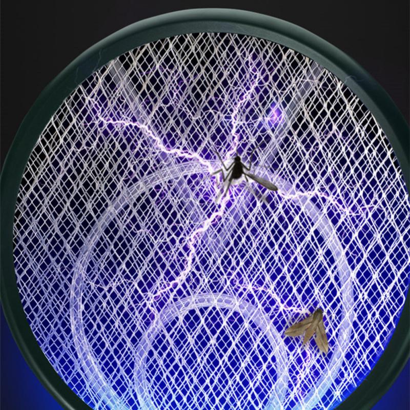 2 в 1 светодиодная бытовая электрическая мухобойка для борьбы с комарами 1200 мАч USB 3000 В бесшумная ловушка для борьбы с мухами и насекомыми-вредителями