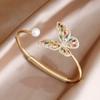 Luxury Crystal Butterfly Adjustable Bangles&bracelets for Women Fashion Brand Jewelry Zirconia Insect Bracelets