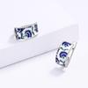 Classic Earrings for Women's Handmade Blue Enamel Flower Earrings Shape Earrings Fashion Party Jewelry Women Earrings