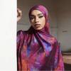 Silk Printed Scarf Wrap Shawl Ethnic Style Womens Lightweight Fashion Accessory 180x85cm