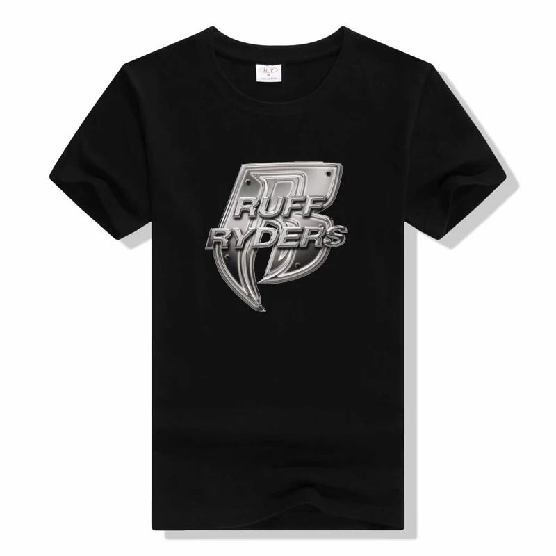 Футболка с логотипом Ruff Ryders Винтажная Хип-хоп Нью-Йорк Рэп-группа футболка Летняя мода принтованные футболки Короткий рукав хлопковые футболки