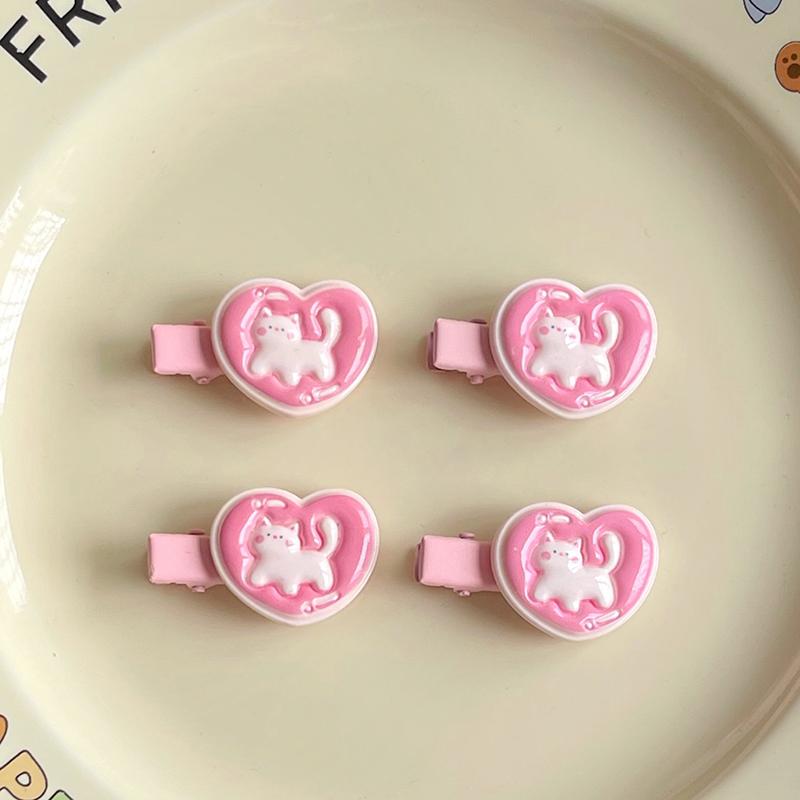 Новые девушки, милая заколка для волос в виде кошачьего сердца, детские милые розовые заколки в виде утконоса, милый милый мультяшный котенок, повязка на голову, зажим, аксессуары для волос
