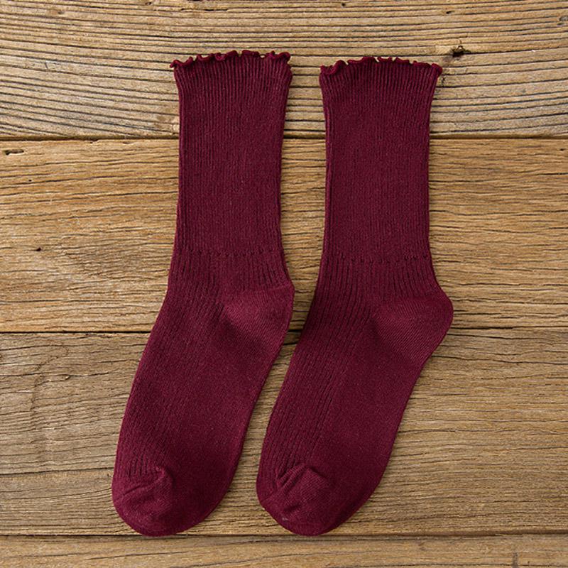 Осенние и зимние женские носки. 10 цветных чулок Heap, средние носки-трубы. 1 пара высококачественных ювелирных аксессуаров из чистого хлопка Agaric Edge