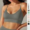 Solid Color Beautiful Back Strap Sports Underwear Without Underwire Running Fitness Yoga Wear Top