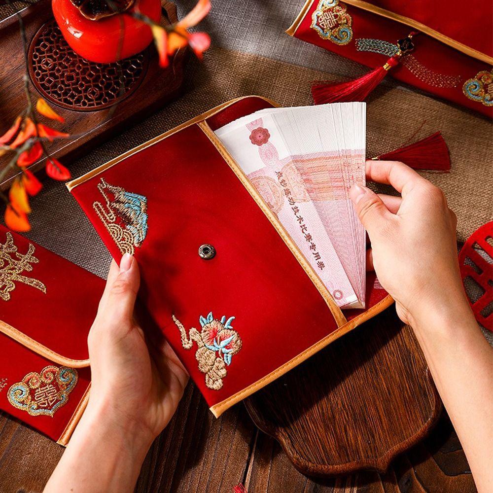 Embroidered New Year Money Envelope Traditional Lucky Money Packet Money Bag  Lunar New Year Gifts