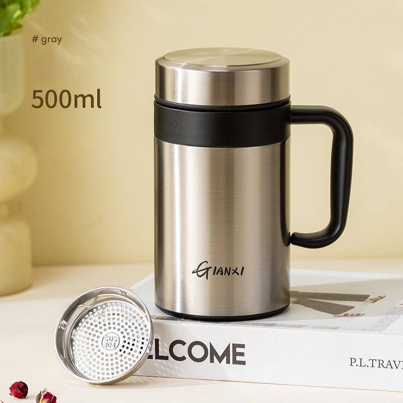 GIANXI Женская однотонная лаконичная термокружка большого калибра зимняя большая емкость для воды чашка для чая с ручкой и ремешком для разделения воды