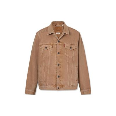 Levis Однотонная однобортная джинсовая куртка с длинным рукавом в стиле кэжуал для мужчин, куртки, коричневый 72334-0668
