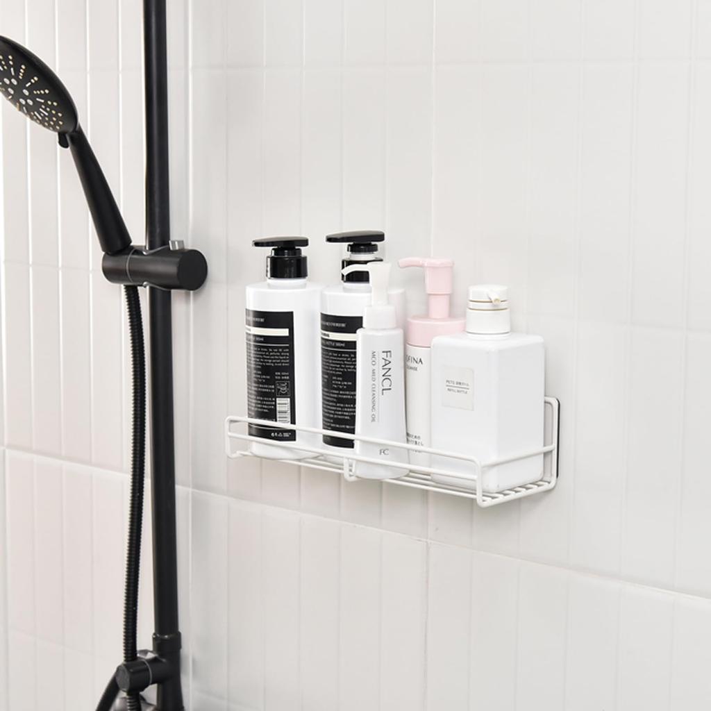 Set of 2 Magnetic Bathroom Racks for Bathroom, Washroom, and Kitchen Storage (White)