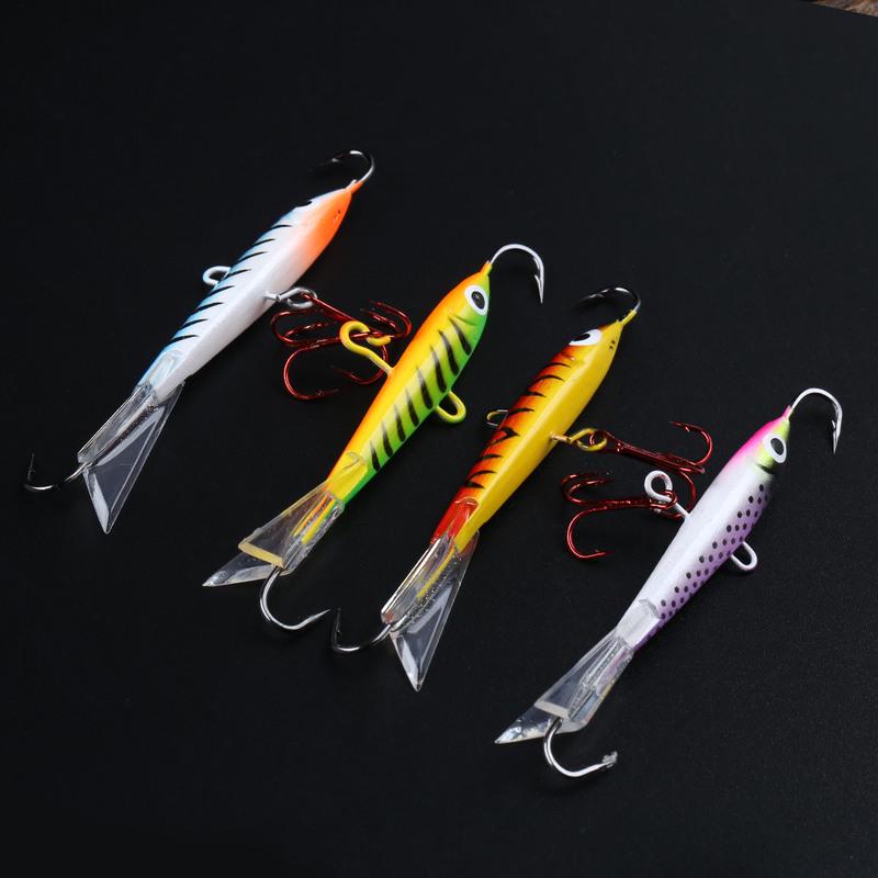 Ice Fishing Baits 2pcs Vertical Jigging Lures Winter Ice Balance Metal Lead Fishing Lures