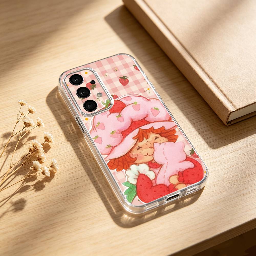 S-Клубничный S-Клубничный Торт Волна Чехол для телефона Для Samsung S25,24,21,22,23,30,Ultra,20,Plus,Fe,Lite,Note Прозрачная Крышка
