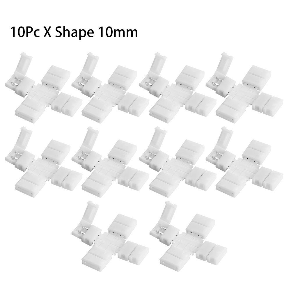 1/5/10Pcs New Clip-on Coupler Solderless 2Pin PCB LED Strip Connector 8mm 10mm