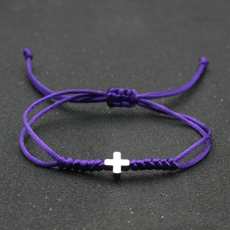 Унисекс Браслет-крест из красной веревки ручной работы - Европейский и американский стиль
