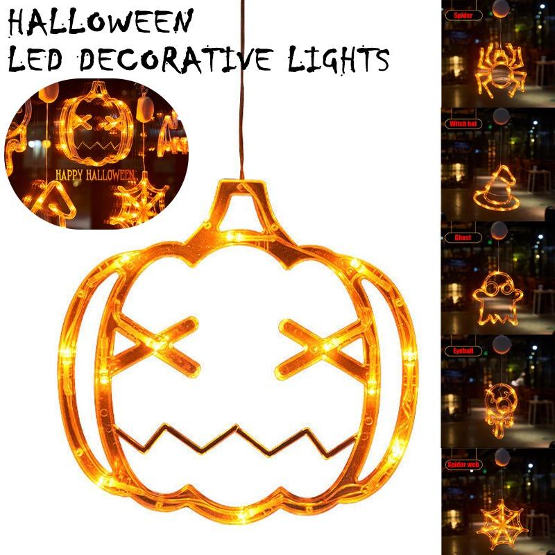 Хэллоуин Окно Висит Светодиодный Свет Домашнего Орнамента Присоске Домашний Декор Огни
