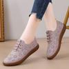 Мягкая кожа говяжья жила мягкая подошва туфли Дуду для среднего и пожилого возраста балетки одинарные туфли женские туфли с перфорацией на один шаг ленивые туфли