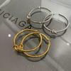Европейские и американские двухцветные серьги-кольца с узлом: Роскошные золотые и серебряные круглые гвоздики для женщин.