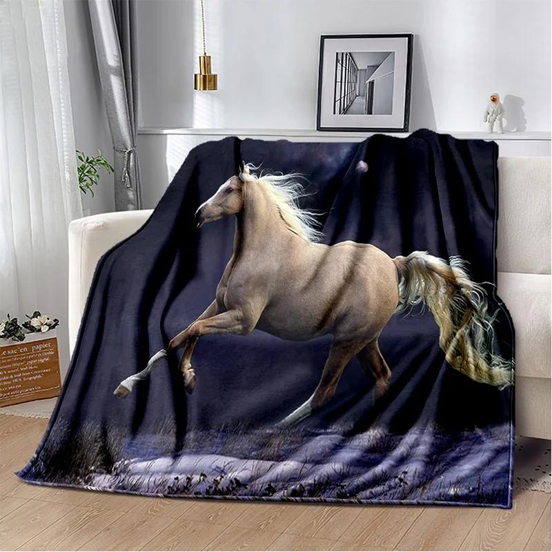Одеяло с изображением лошади Pentium Gallant Steed, мягкое одеяло для дома, спальни, кровати, дивана, пикника, путешествия, офиса, детское одеяло