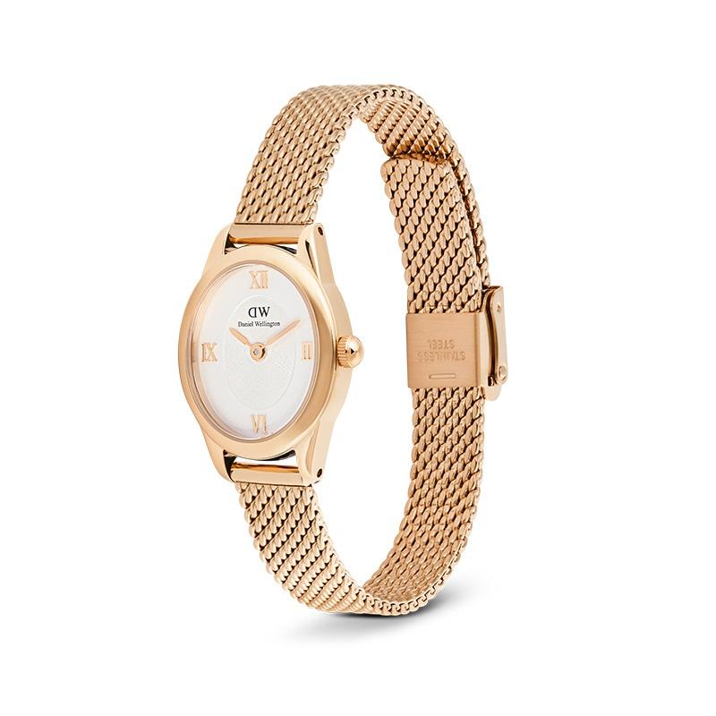 Daniel Wellington Watch Quartz Movement White Dial Women's Watch Fashionable Eye-catching Elegant Oval Rose Gold Watch DW00100940