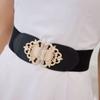 Casual Retro Buckle Waistband Wild Skirt Bands Wide Elastic Waist Belt Ladies Dress Cummerbund